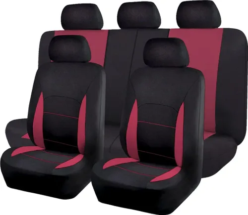 Miniatura 16 de Flying Banner Fundas de asiento de coche, asientos delanteros, asiento trasero, poliéster, protectores de asiento de automóvil, instalaciones Negro