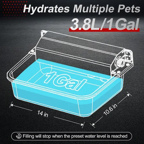 Miniatura 2 de Dispensador automático de agua de 1 galón/3.8 L para perros, dispensador automático patentado de tazón de agua para perros, dispensador de agua