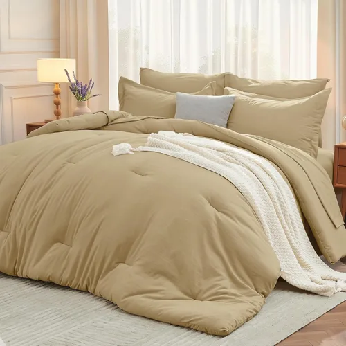 Miniatura 42 de MUXHOMO Juego de edredón de 5 piezas Twin XL, cama suave en una bolsa tamaño Twin XL, juego de ropa de cama para todas las estaciones con edredón
