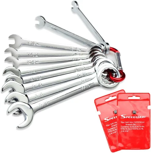 Miniatura 9 de SPEEDWOX Juego Mini de Llaves de Doble Extremo Abierto Métricas 4mm-11mm 10 piezas Llave de Cabeza Angular Super Fina con Bolsa de Almacenamiento