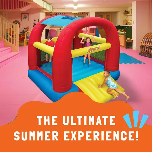 Miniatura 5 de Banzai Bounce 'N' Slide Cool Canopy - Casa inflable para interiores y exteriores con tobogán y soplador
