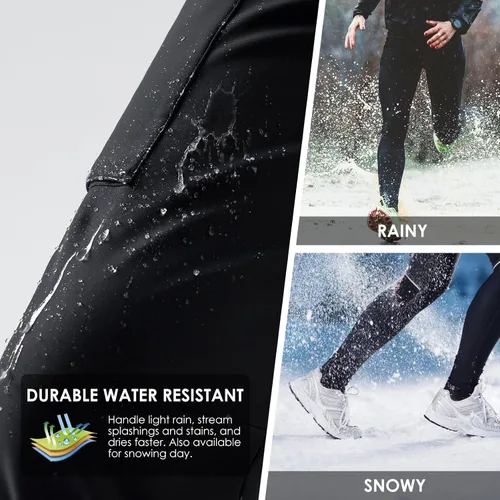Miniatura 4 de BALEAF Pantalones cargo de senderismo con forro polar para hombre impermeables softshell y bolsillos con cremallera