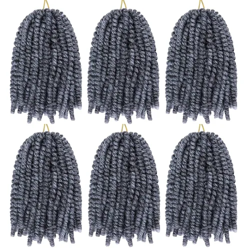 Miniatura 62 de Paquete de 2 cabello para trenzas en espiral de 8 pulgadas, cabello Spring Twist para rastas falsas, rastas de mariposa, cabello para trenzas, fibra
