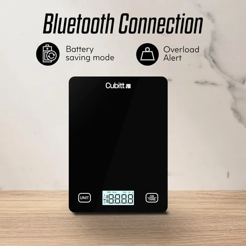 Miniatura 7 de CUBITT Báscula inteligente de cocina, báscula de alimentos Bluetooth con calculadora nutricional para ceto, macro y calorías, gramos digitales