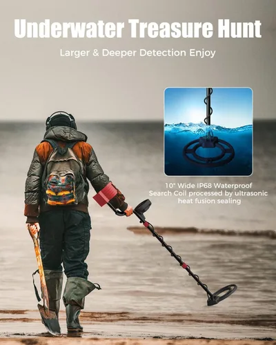 Miniatura 4 de Detector de metales profesional para adultos, detectores de metales de oro ligeros con pantalla LCD, localización precisa y discriminación y filtro