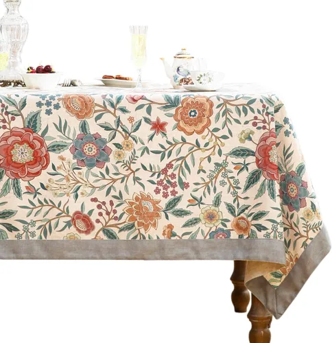 bilin gaier Mantel rectangular de lino vintage de diseño, mantel floral de William Morris con patrón colorido, mantel decorativo para cocina, Sombra