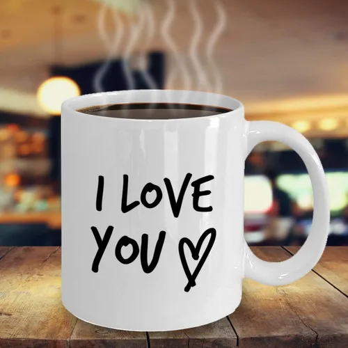Miniatura 2 de Taza de café con texto en inglés "I Love You", taza romántica para él, ideas de regalo para hombres, mujeres, esposa, marido, girlfriend, prometido