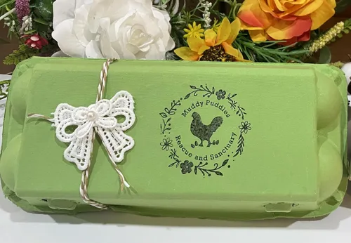 Miniatura 3 de Sellos cuadrados de cartón de huevos de 3 x 3 pulgadas Sello de huevos de pollo Sello de polímero de resina personalizado
