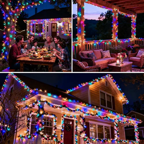 Miniatura 5 de btfarm Paquete de 2 luces solares de Navidad para exteriores, total de 78 pies, 240 luces LED solares en cadena para exteriores, impermeables, 8