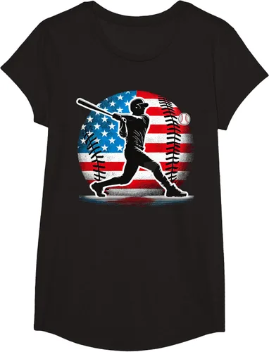 Miniatura 9 de Camiseta de jugador de béisbol estadounidense con bandera de Estados Unidos