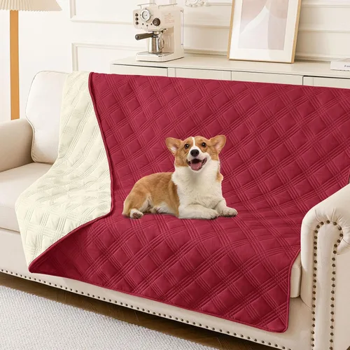 Miniatura 85 de hyha Manta impermeable para perros, manta reversible para cama de mascotas, funda suave para sofá/sillón lavable para perros, fundas impermeables