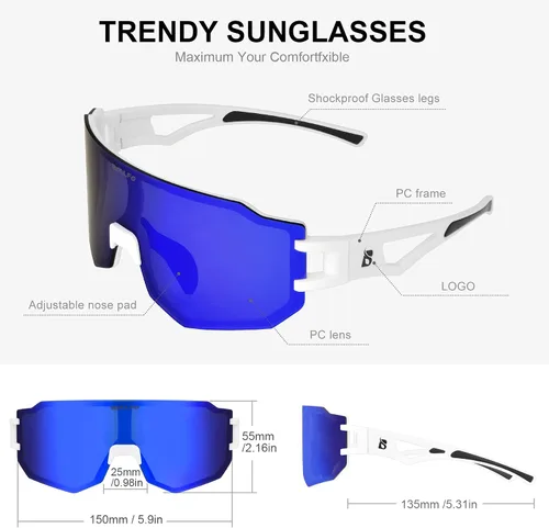Miniatura 3 de BOLLFO Lentes de sol de ciclismo protección ultravioleta400 polarizado para hombres y mujeres