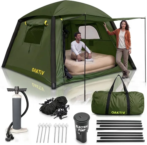 Miniatura 11 de Oaktiv CloudCamp - Tienda de campaña inflable para 6 personas con protección UV, tela Oxford impermeable, tienda de campaña glamping