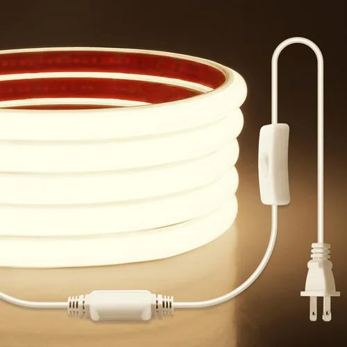 Miniatura 17 de Aclorol Tira de luces LED COB de 110 V para exteriores, impermeable, 6.56 pies/2M, luz diurna blanca 6000 K CRI90+ flexible y Unifrom tira de luz