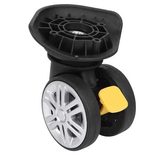 Miniatura 4 de 1 par universal mute equipaje maleta ruedas reemplazo con freno para maletas piezas