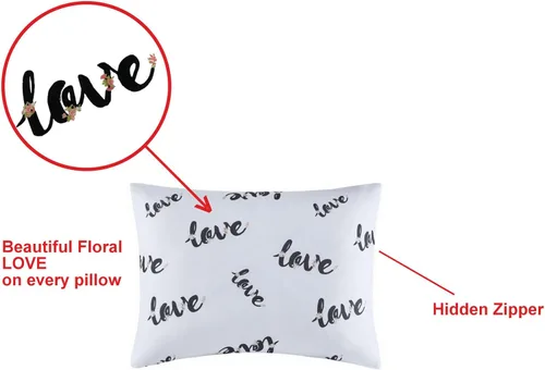 Miniatura 3 de 2 fundas de almohada de viaje para niños pequeños con estampado de amor, 15 x 20 pulgadas, con cierre de cremallera, funda de almohada rectangular