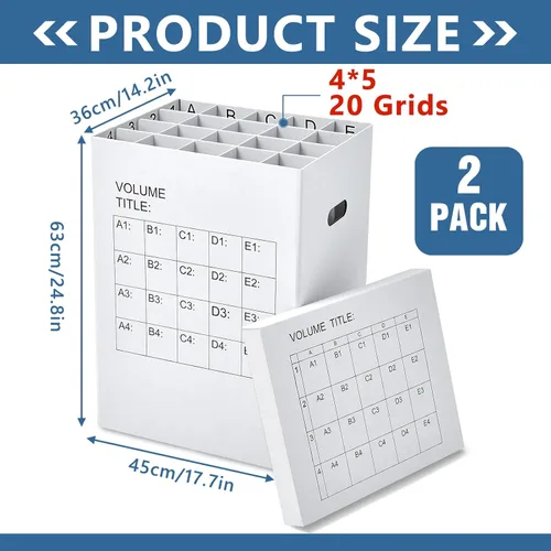 Miniatura 2 de PerKoop Paquete de 2 soportes organizadores de almacenamiento para almacenar pósteres, gráficos de anclaje, 40 ranuras de 25 x 17.7 x 14.2 pulgadas