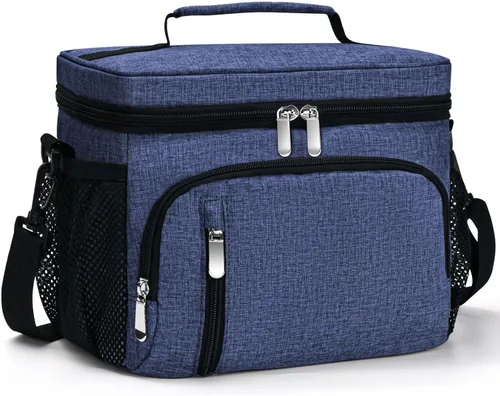 Miniatura 35 de Lonchera para Hombres, Bolsa de Almuerzo con Doble Aislamiento Reutilizable a Prueba de Fugas Bolsa Refrigeradora Portátil Bolsa de Comida para Negro