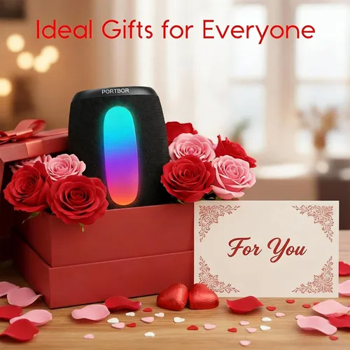 Miniatura 9 de Altavoz Bluetooth portátil, potente altavoz inalámbrico estéreo de sonido fuerte 2026, 8 modos LED, IPX5 impermeable, hasta 36 horas