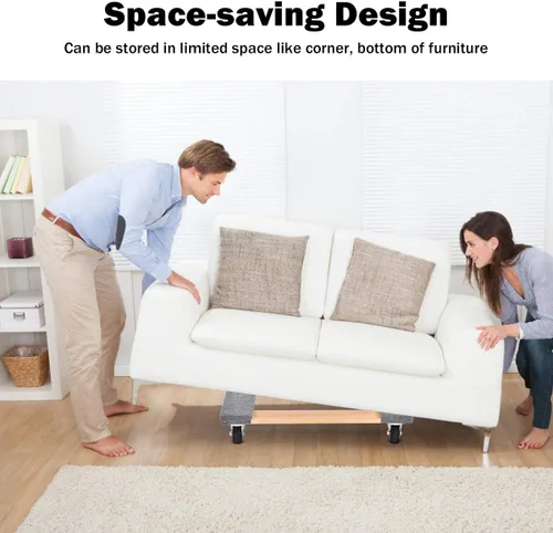Miniatura 8 de Goplus Carro móvil para muebles, rodante de madera resistente con ruedas para sofá de piano, nevera, artículos pesados, soporta de forma segura 1000