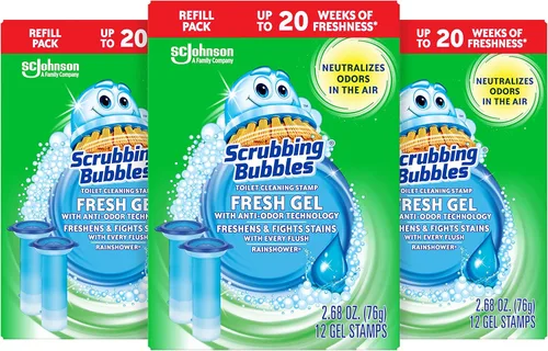 Scrubbing Bubbles Recambios de sellos de limpieza de inodoro de gel fresco, ayuda a mantener el inodoro limpio y ayuda a prevenir la cal y los