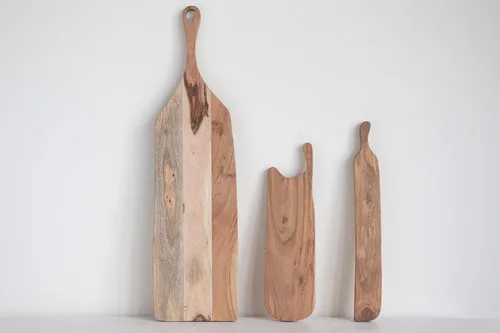 Miniatura 2 de Creative Co-Op Rectángulo de madera de acacia queso/tabla de cortar con mango (DF3136)