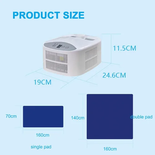 Miniatura 7 de Buhelyc Colchón de hielo, cubrecolchón refrescante, sistema de sueño más fresco, sistema de acondicionamiento de cama de refrigeración, silencioso