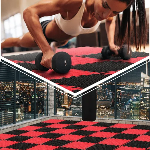 Miniatura 6 de Ecally 100 piezas de alfombrillas de espuma para gimnasio de 12 x 12, alfombrillas de piso de espuma para gimnasio en casa, cubren 96 pies