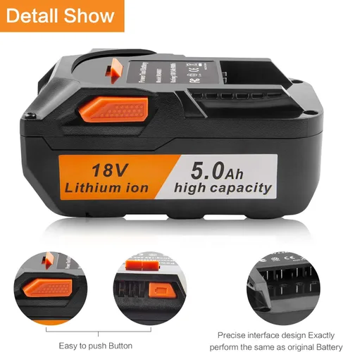 Miniatura 2 de Labtec Reemplazo de batería de litio R840087 18V 6000mAh para RIDGID 18V R840083, R840085, R840086, R840087, R840089, AC840085, AC840086, AC840087P