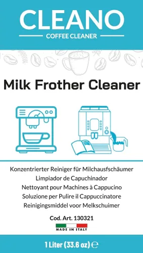 Miniatura 7 de CLEANO Limpiador espumador de leche, limpiador de espuma de leche para máquinas de café. Alcalino hasta 32 limpiadores y accesorios de barista
