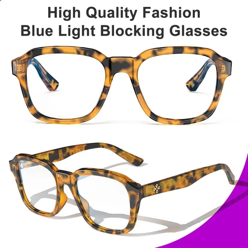 Miniatura 4 de VISOONE - Gafas de luz azul de moda con bloqueo de luz azul, anteojos cuadrados grandes para computadora para mujeres y hombres; Bennett