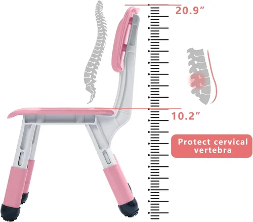 Miniatura 5 de Sillas ajustables para niños de 3 niveles ajustables para interiores adecuadas para niños de 2 a 6 años. Carga máxima de 220 libras, adecuadas