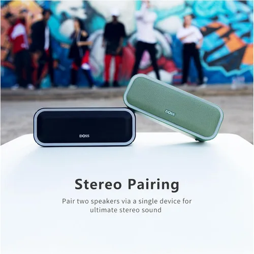 Miniatura 5 de DOSS SoundBox Pro+ - Altavoz de Bluetooth inalámbrico con sonido impresionante de 24 vatios, bajos en aumento, emparejamiento estéreo inalámbrico