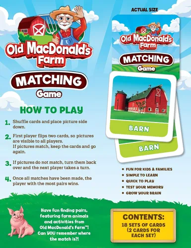Miniatura 4 de MasterPieces Juegos para niños - Old MacDonald's Farm Matching Game - Juego para niños y familia - Ríe y aprende