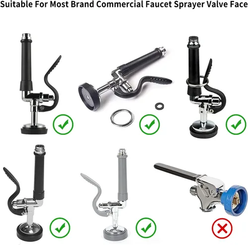 Miniatura 2 de Kit de reparación de válvulas de pulverización de preenjuague de 1.42 GPM, parachoques facial para todos los fregaderos comerciales de preenjuague