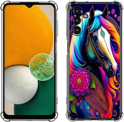 Miniatura 27 de Samsung Galaxy A14 5G - Funda para teléfono celular, diseño de flores de mariposa azul, a prueba de golpes, TPU con bordes elevados, compatible