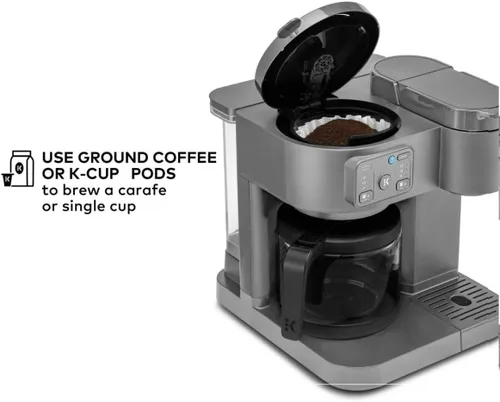 Miniatura 6 de K-Duo Essentials, cafetera de cápsulas de una sola porción para café caliente y helado y jarra, depósito de 72 Oz, múltiples tamaños de preparación