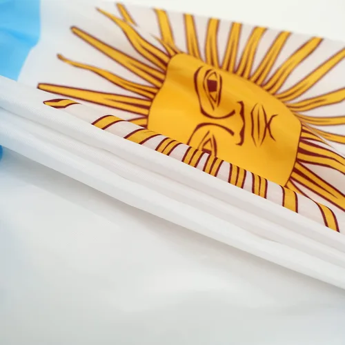 Miniatura 2 de Bandera de abanico plisada argentina de 3 x 6 pies, 2 banderas de abanico plisadas argentinas para interiores y exteriores, decoración de porche