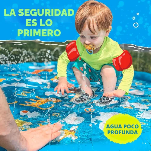 Miniatura 4 de SplashEZ Almohadilla de salpicaduras 3 en 1, aspersor para niños y piscina de bebés para aprender, piscina con rociadores para niños pequeños