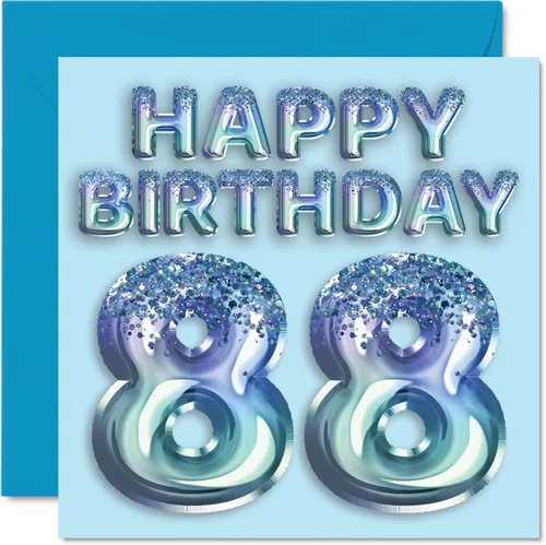 Miniatura 194 de Stuff4 Tarjeta de primer cumpleaños para niños, globo de fiesta con purpurina azul, tarjetas de feliz cumpleaños para niño de 1 año, nieto, hijo, 57
