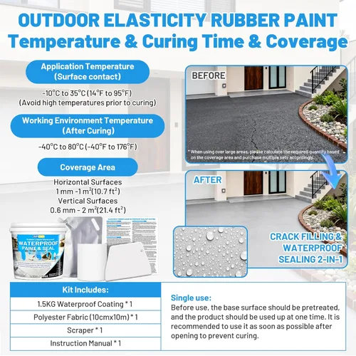Miniatura 6 de Sellador impermeable líquido de goma, sellador de sello de parche impermeable, pintura de goma elástica para interiores y exteriores, pintura