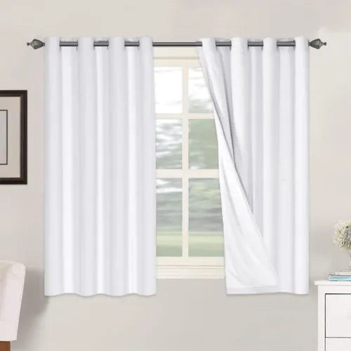 Miniatura 187 de H.VERSAILTEX Cortinas opacas de lino de 72 pulgadas de largo, 100% absolutamente opacas, con aislamiento térmico, con textura de lino, cortinas