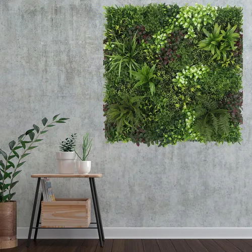Miniatura 4 de ULAND Paneles de pared de plantas artificiales, 1 pieza de 40 x 40 pulgadas, decoración de fondo de pared de césped verde, hojas de hiedra