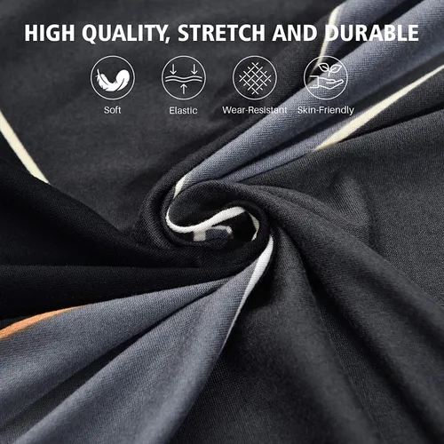 Miniatura 8 de ele ELEOPTION 2 piezas de fundas negras para sofá seccional en forma de L, fundas para chaise de sofá de almohada, funda elástica para sala