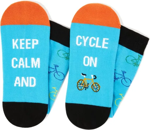Miniatura 3 de Zmart Calcetines unisex para ciclismo, bicicleta, yoga, regalos para ciclistas de ciclismo de montaña, instructor de yoga, yogui, Azul Ciclo