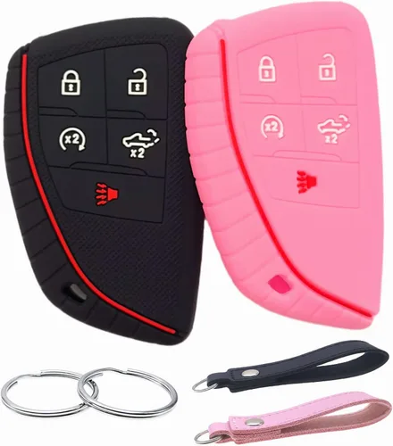 Miniatura 7 de REPROTECTING Funda de silicona para llavero compatible con Chevy Chevrolet Silverado 1500 GMC Sierra 1500 2026-2022, Silverado Sierra 2500HD 3500HD