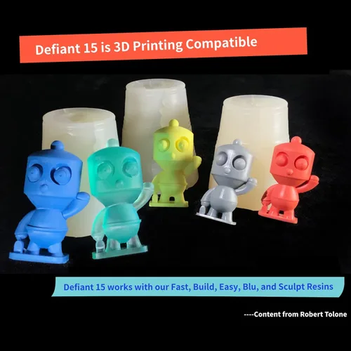 Miniatura 6 de Kit de fabricación de moldes de silicona Siraya Tech Defiant 15 Platinum, seguro para alimentos, dureza Shore A 15, ideal para proyectos de resina