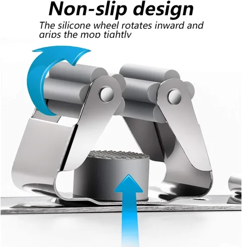Miniatura 2 de DGSL 4 soportes de pared para escobas con 3 bastidores y 4 ganchos, organizador de pared de acero inoxidable para fregona y escoba, estante