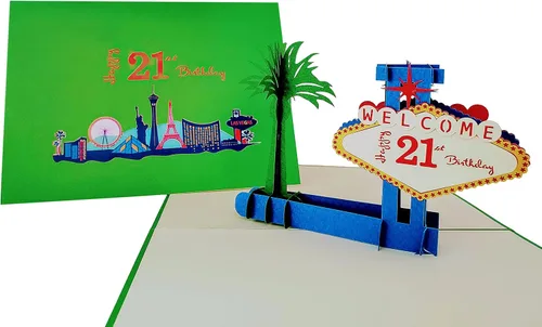 Miniatura 2 de iGifts And Cards Fabulous - Tarjeta emergente de cumpleaños de Las Vegas 21 – Celebración de hito, regalo de edad legal, felicitaciones, regalo