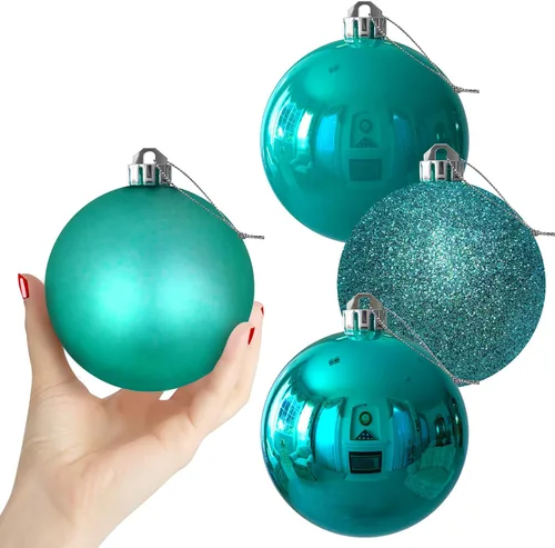Miniatura 160 de Bolas de Navidad Grandes de 3.2" en Azul Bebé - Adornos para Árbol de Navidad, Bolas Colgantes Inastillables para Cumpleaños, Halloween, Boda